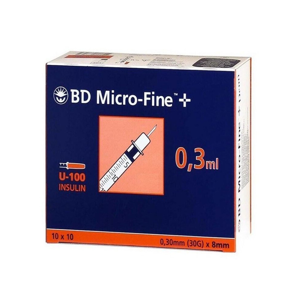 BD Microfine Plus 0.3ml U-100 Syringe 30G x 8mm