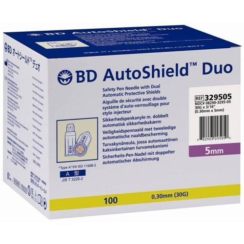 BD BD Autoshield Duo Safety Pen Needles 5mm 30G x 100
