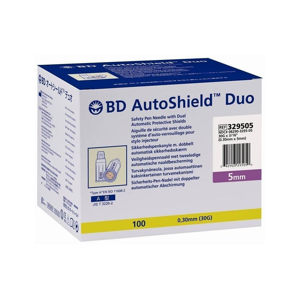 BD Autoshield Duo Safety Pen Needles 5mm 30G x 100