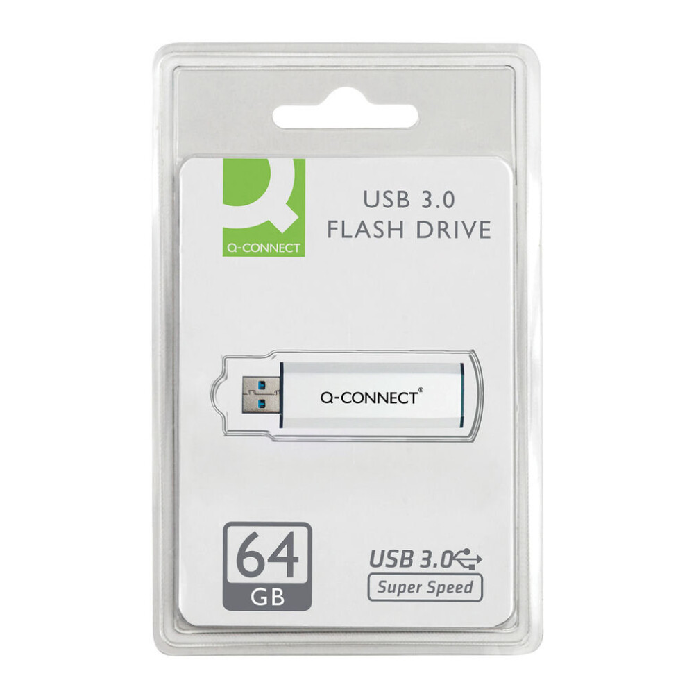Q-Connect Usb 3.0 Slider 64Gb Flash Drive 43202005 Kf16371 Kf16371 Silver/Black 5705831163713