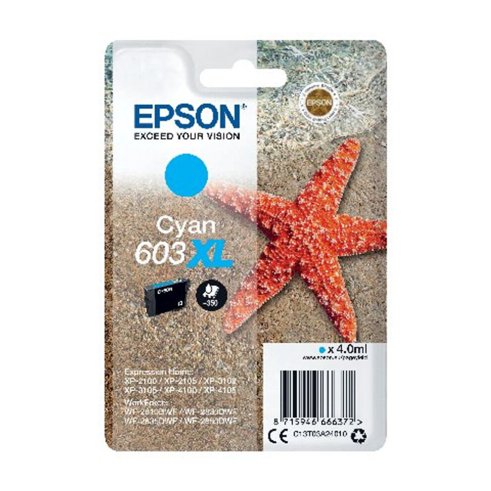Epson Starfish 603XL Cyan Ink Cartridge C13t03a24010 Ep66637 Blue - Image 12
