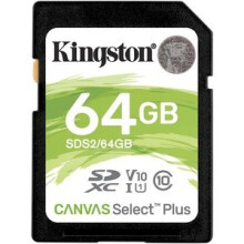 Kingston Canvas Select Plus 64 Gb Class 10/Uhs-I U1 Sdxc 100 Mb/S Read SDS2/64GB