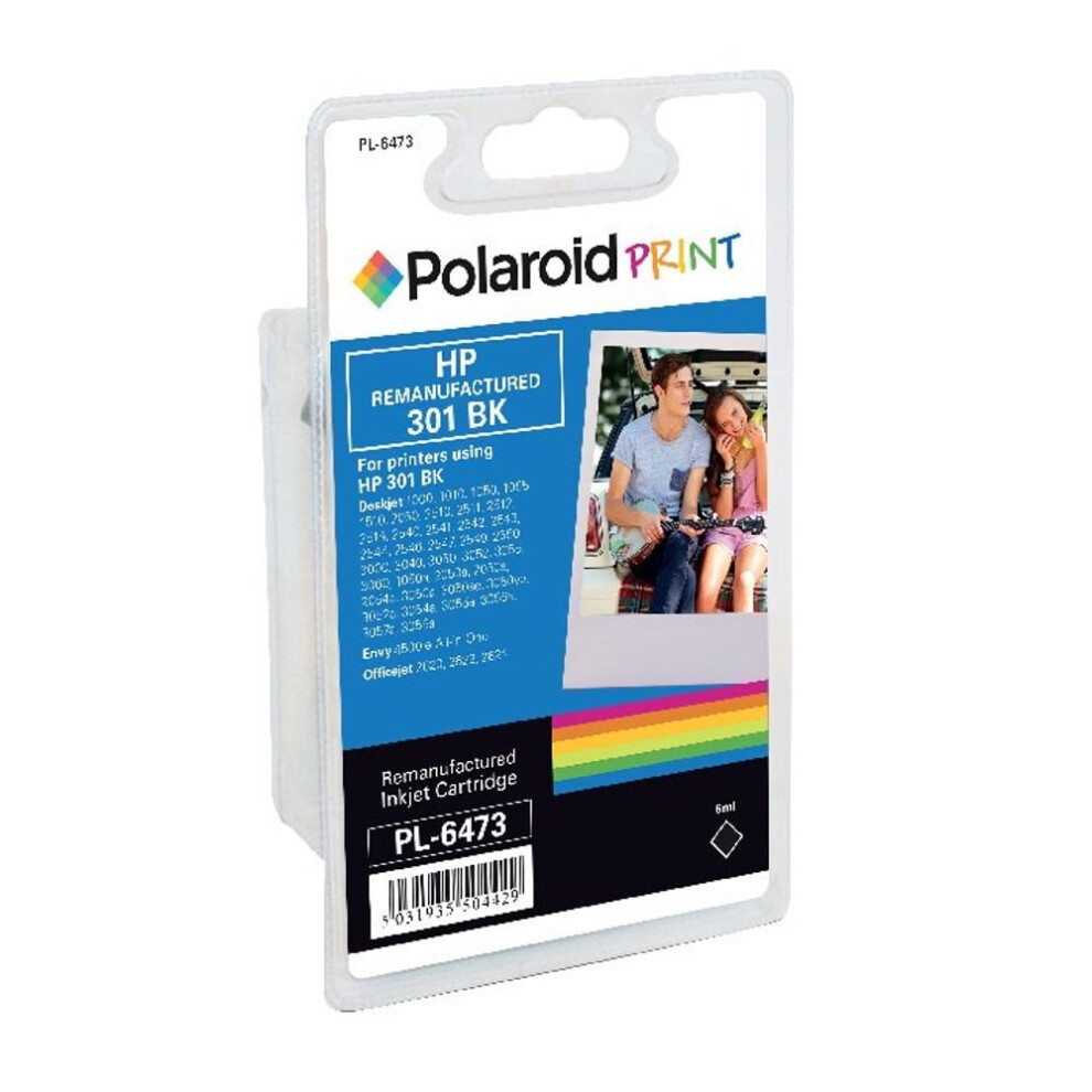 Remanufactured Polaroid HP 301  Inkjet Cartridge Black CH561EE-COMP PL POCH561EE