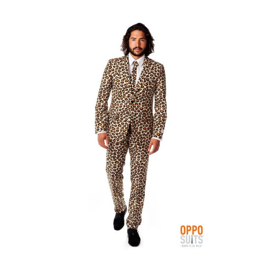(multicoloured, 48) Leopard suit Leo pattern Opposuit Slimline Premium 3-part EU SIZES Size