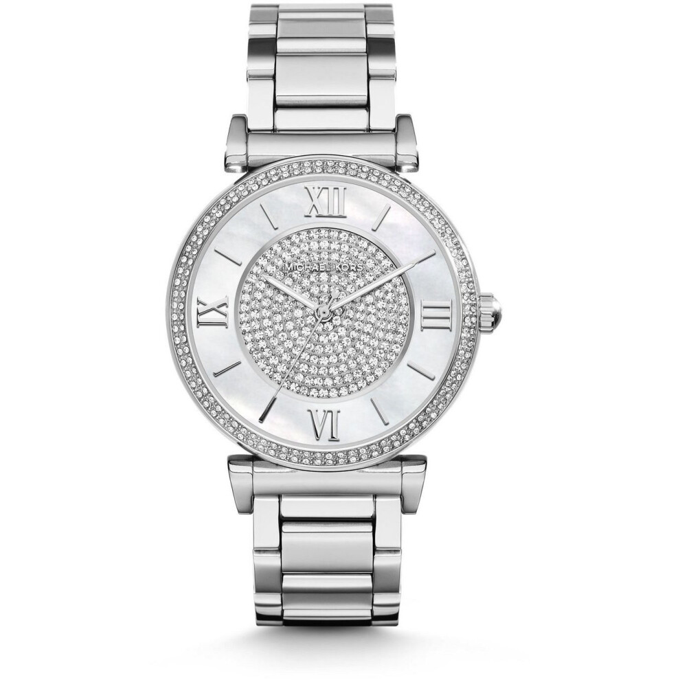 NEW MICHAEL KORS MK3355 WOMEN`S CATLIN BRACELET SILVER STRAP WATCH UK SELLER