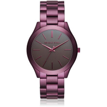 Nuevo Michael Kors MK3551 Ciruela Tono Slim Runway Negro Dial Señoras Reloj de pulsera