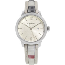 BURBERRY DAMEN 32MM LEDERBAND STAHLGEHÄUSE SCHWEIZER QUARZUHR BU10113