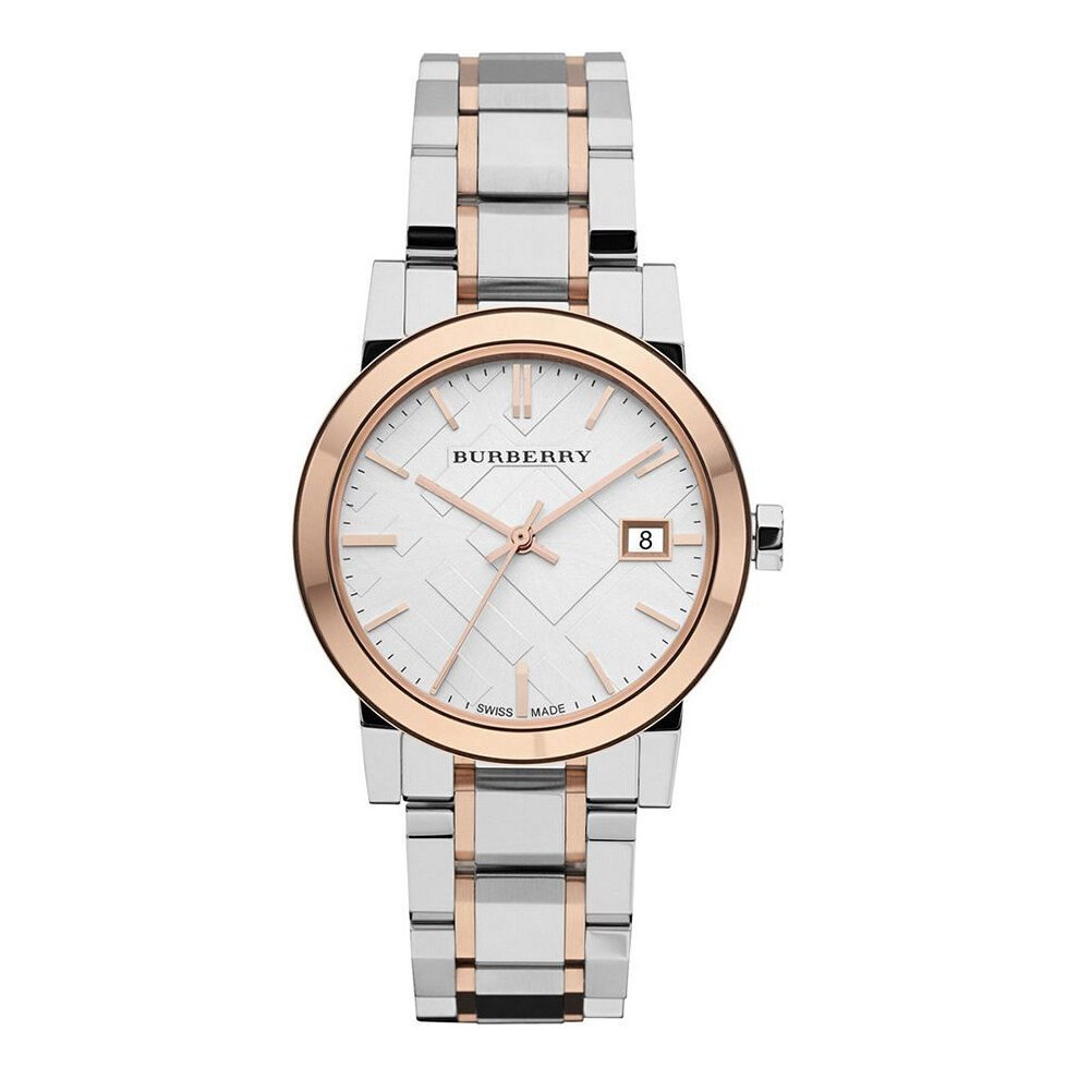 BURBERRY BU9105 Two Tone Rose Gold Stainless Steel Bracelet Ladies Watch
