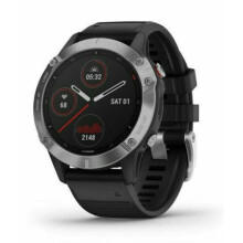 Garmin Fenix 6 GPS Running Watch Black Band - Silver