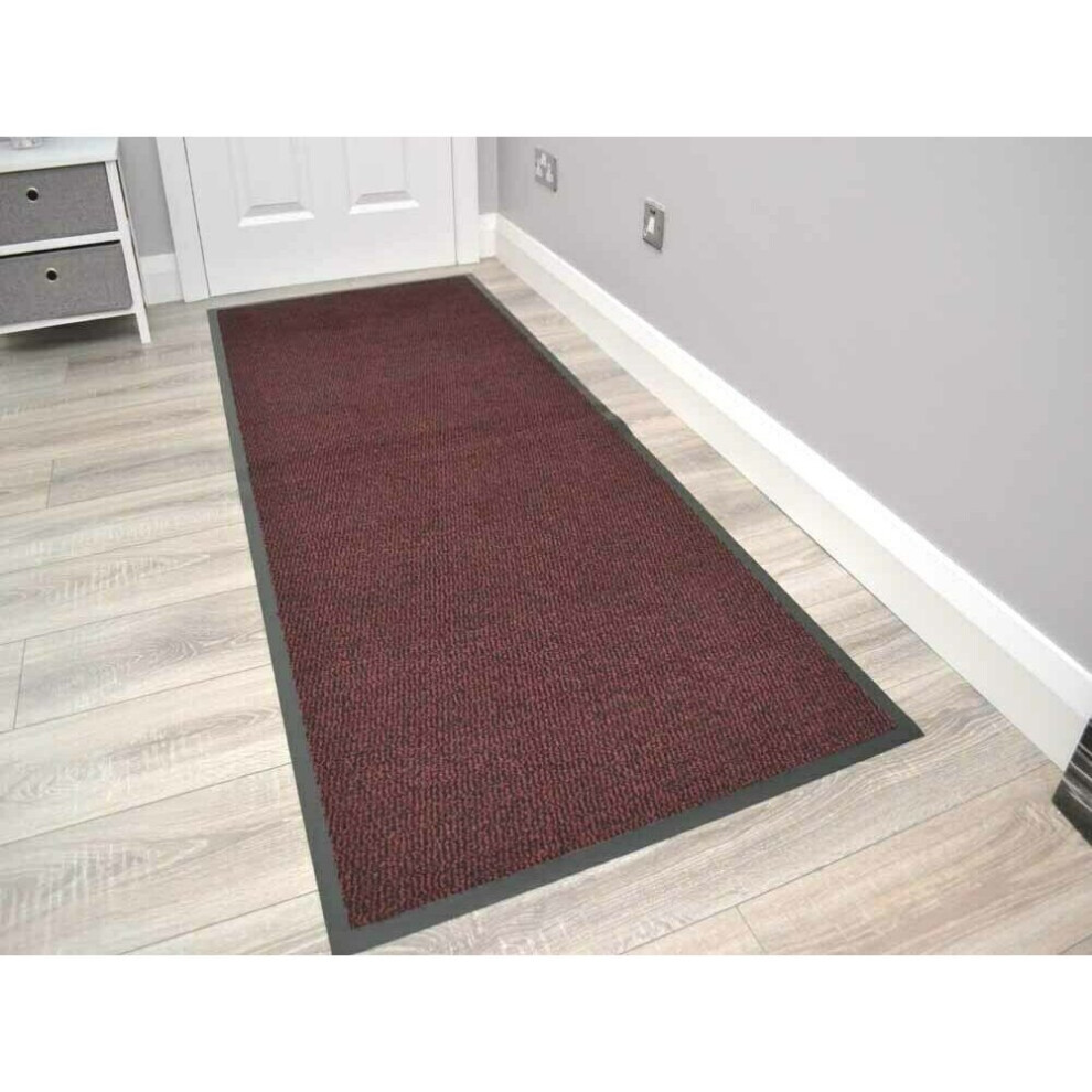 (Red, 60cm x 120cm ) Heavy Duty Barrier Mats Extra Large Small Hall Entrance Rugs