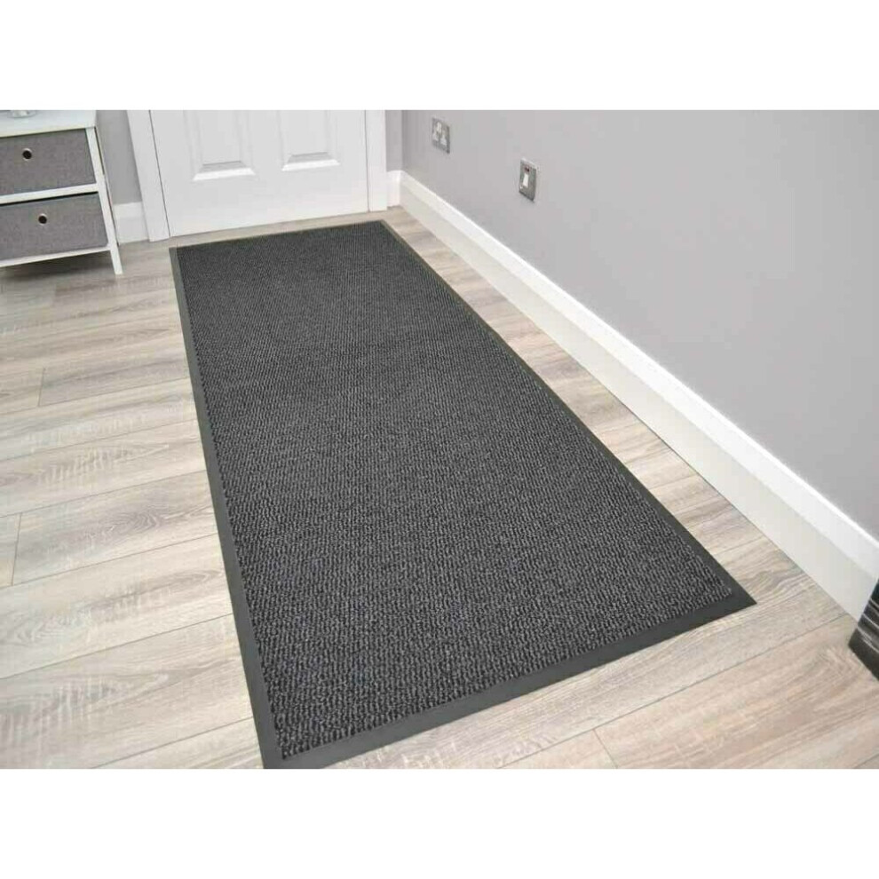 Rsm Rugs (, 60Cm X 180Cm ) Heavy Duty Barrier Mats Extra Large Small Hall Entrance Rugs Grey