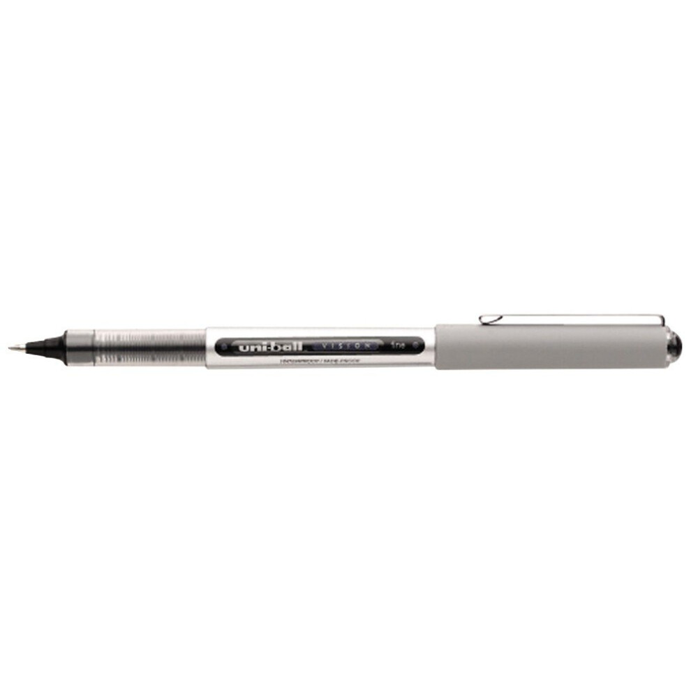 Uni-ball 002827 Vision Acid-Free Waterproof Roller Ball Pen, 0.7 Mm. Fine Tip, Black