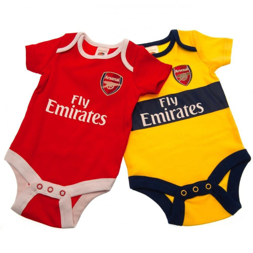 (6-9 Months, Red/Yellow) Arsenal FC Baby Unisex Bodysuit (Pack Of 2)
