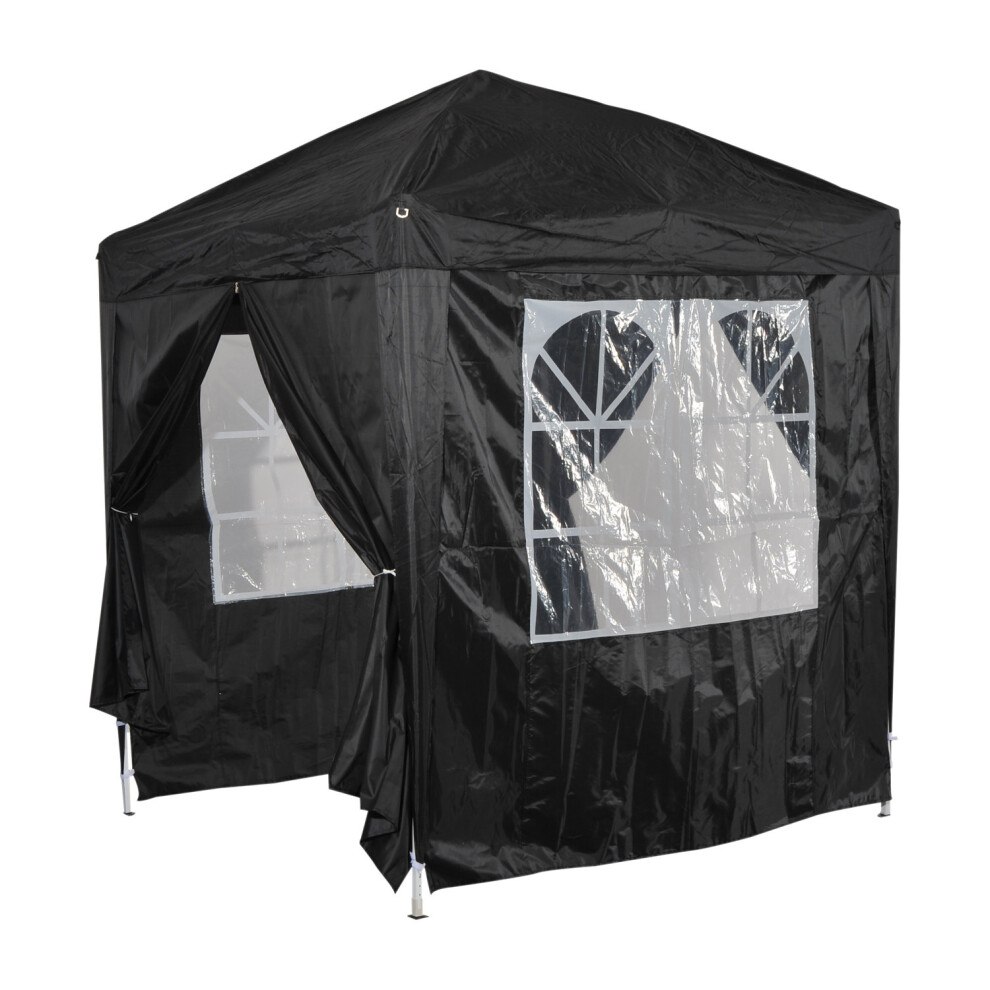 Outsunny Black 2m x 2m Pop-Up Gazebo | Heavy Duty Garden Marquee Tent