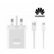 Huawei HW-050450B00 SuperCharge 4.5A White UK Charger with Type-C Data Cable