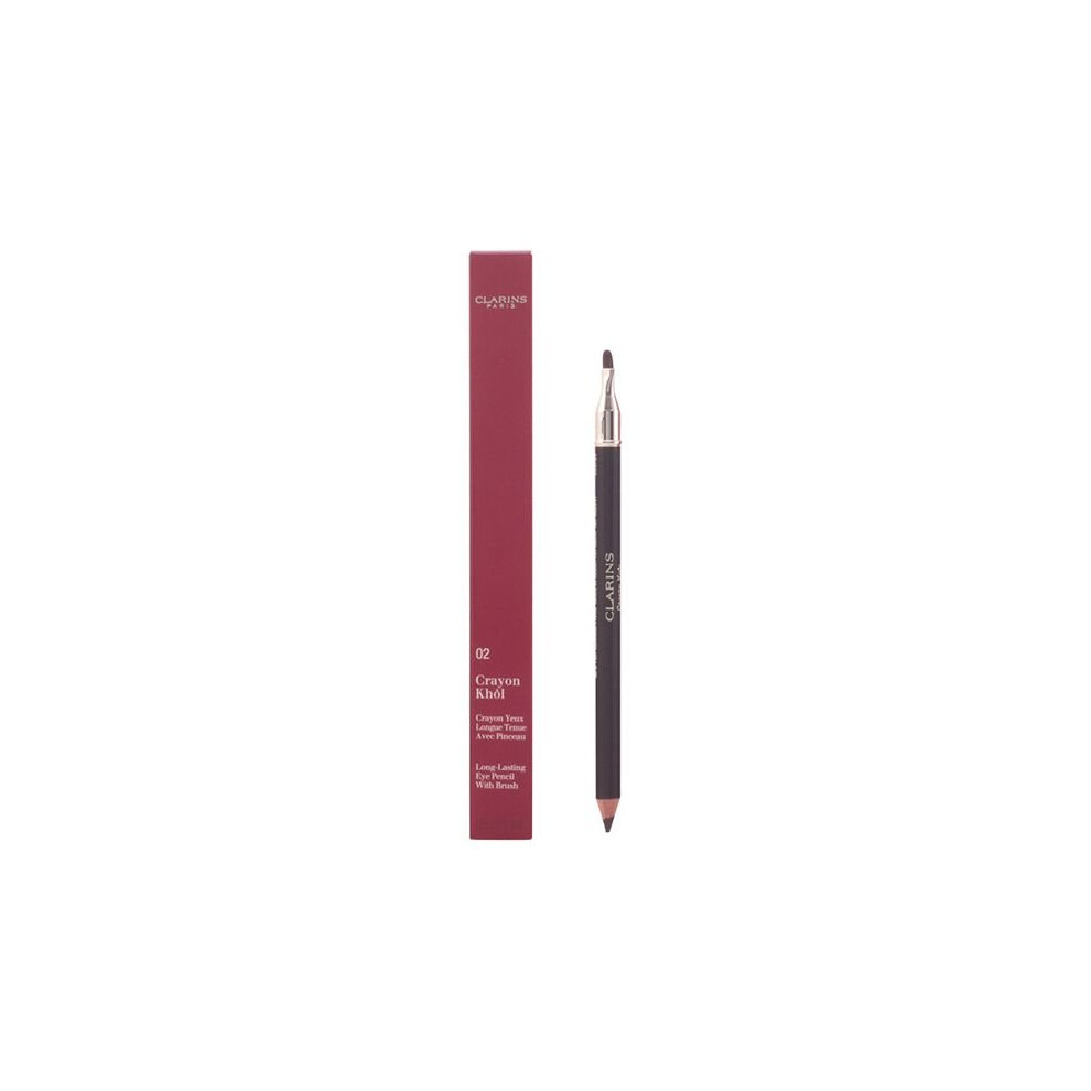 CLARINS 01 CARBON BLACK Crayon LONG-LASTING EYE PENCIL WITH BRUSH & SHARPENER