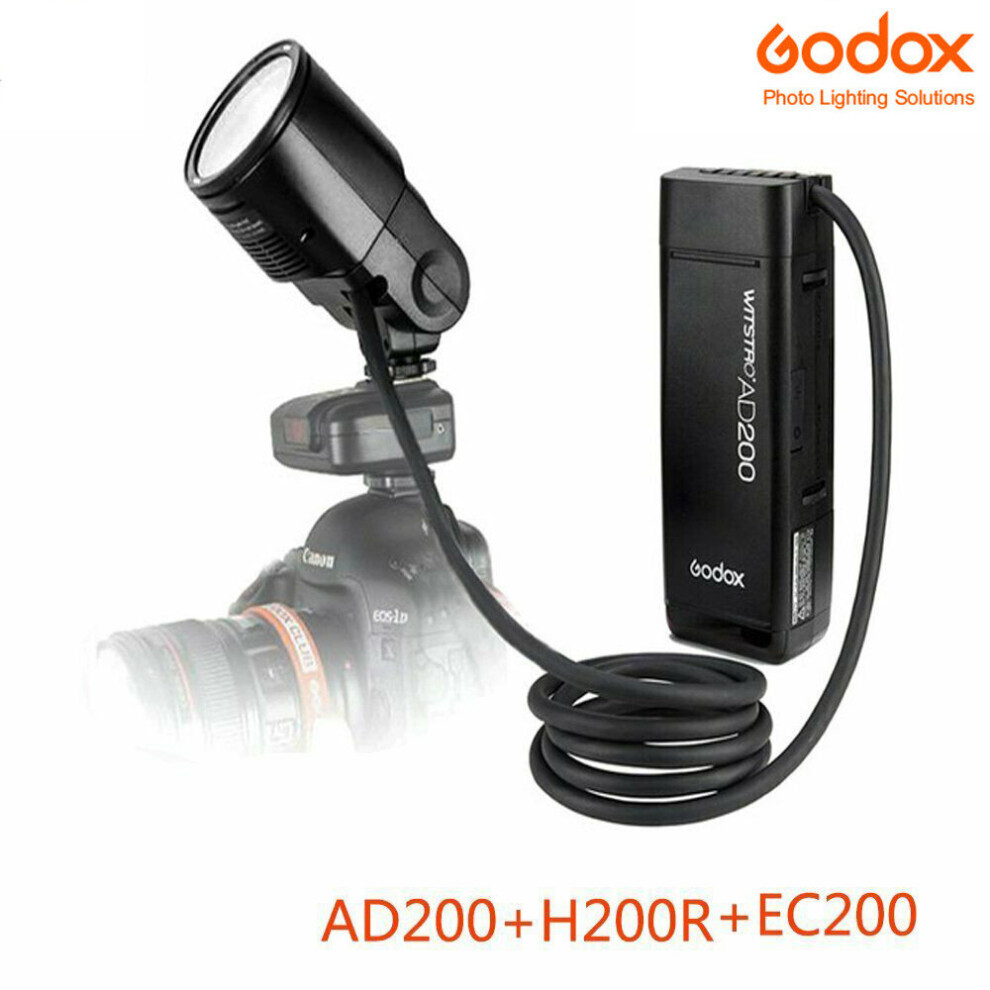 Godox 2.4 TTL HSS AD200 Pocket Flash+H200R Ring Head+EC200 Cable Kit