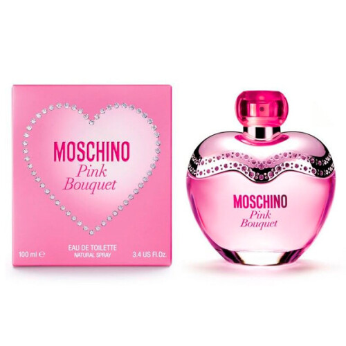 Moschino Moschino Pink Bouquet 50ml EDT Spray – Fragrant, Fruity-Floral Eau de Toilette in a Heart-Shaped Pink Bottle