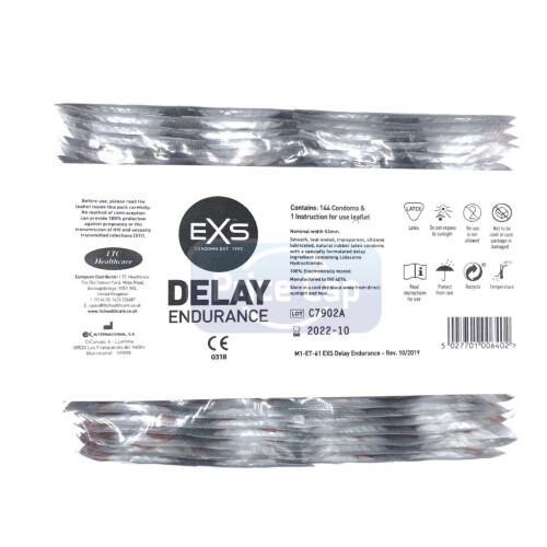 24 x Exs Endurance Delay Condoms Foils - Long Climax Performance 2