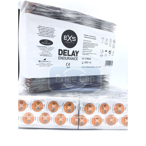 24 x Exs Endurance Delay Condoms Foils - Long Climax Performance 1
