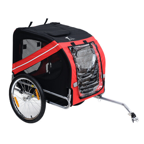 PawHut Bicycle Dog Trailer Red Pet Bike Trailer on OnBuy