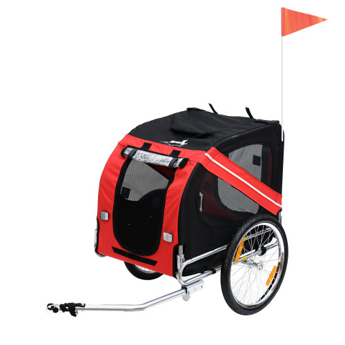 PawHut Bicycle Dog Trailer Red Pet Bike Trailer on OnBuy