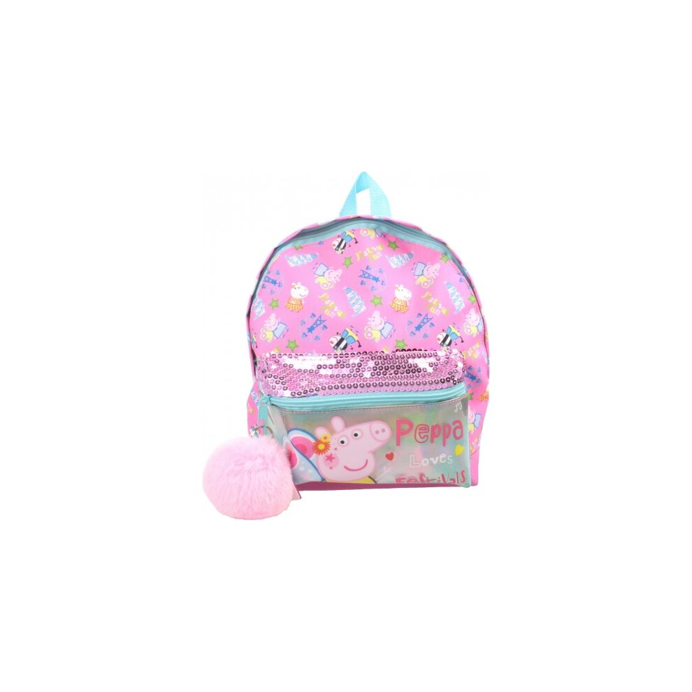 Peppa Pig Junior School Rucksack Backpack with Sequins