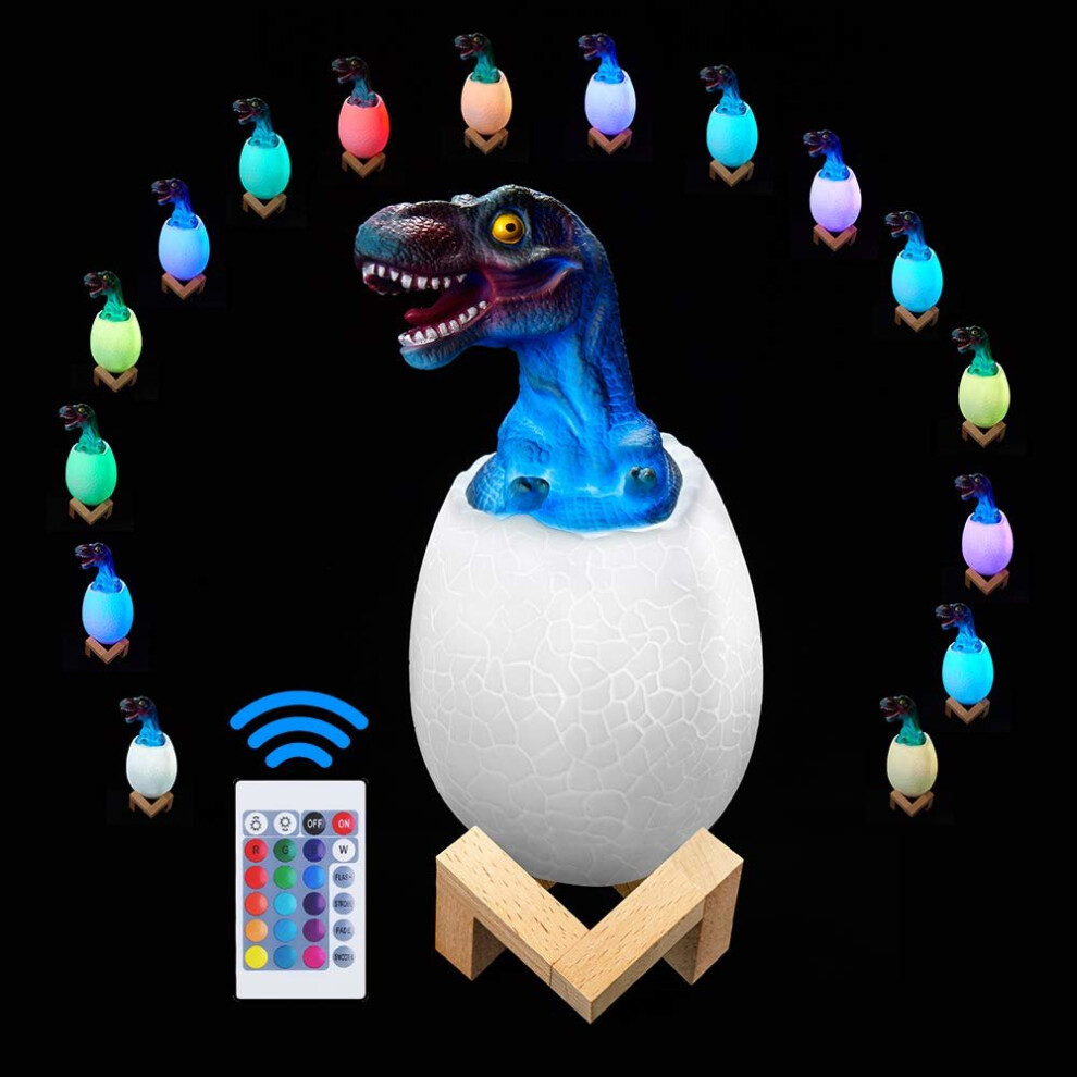 Ranpo 3D Night Light Dinosaur Toys For Kids LED Night Lights Remote Pat Touch Control 16 Colors