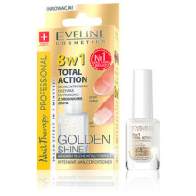 EVELINE 8in1 Total Action Intensive Nail Conditioner with Gold Particles - Rebuilds, Strengthens & Smooths Nails, 12ml