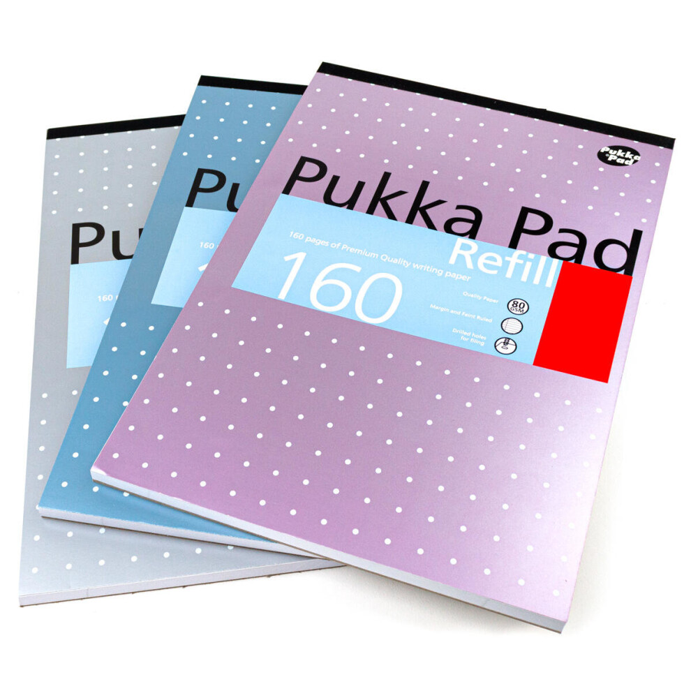 Refill Pad Wide Ruled 160pp White A4 Assorted Colours(Pack of 1)