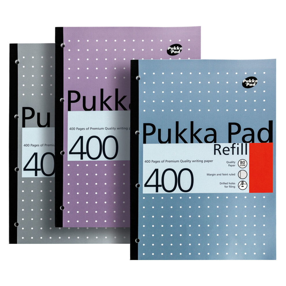 Refill Pad Wide Ruled 400pp White A4 Assorted Colours(Pack of 1)