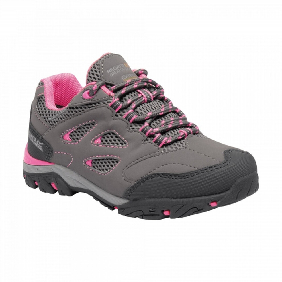 (4 UK Junior, Steel/Tulip) Regatta Childrens/Kids Holcombe Low Junior Hiking Boots