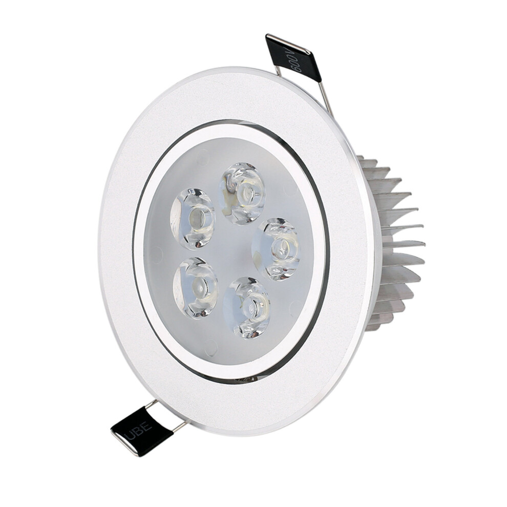 220V 5W LED Recessed Ceiling Downlights Round Down Light Lamps with Driver, Cool White, Cut-out 90mm, 430-450LM(Equivalent 50W)
