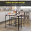 Homcom HOMCOM 3 Pack Table Stool Set Industrial Design Metal Frame Oak Tone 5