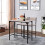 Homcom HOMCOM 3 Pack Table Stool Set Industrial Design Metal Frame Oak Tone 3
