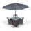 Savannah 90cm Square 4 Seater Rattan Dining Set - Grey 1
