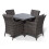 Savannah 90cm Square 4 Seater Rattan Dining Set - Grey 4