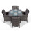Savannah 90cm Square 4 Seater Rattan Dining Set - Grey 3