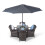 Arizona 90cm Square 4 Seater Rattan Dining Set with Drinks Cooler - Grey 1