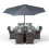 Arizona 150cm Rectangle 6 Seater Rattan Dining Set with Drinks Cooler - Grey 1