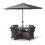 Arizona 90cm Square 4 Seater Rattan Dining Set with Drinks Cooler - Grey 2