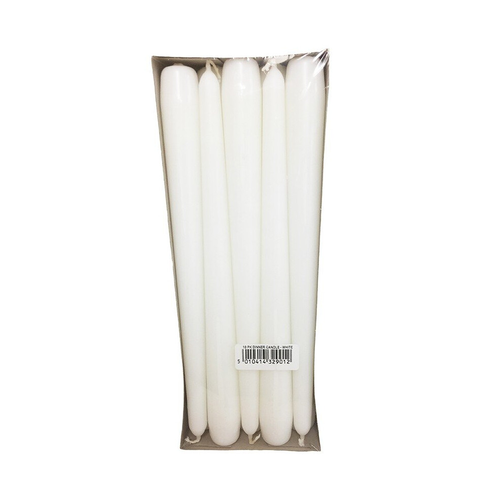 (One Size, White) Prices Dinner Candles (Pack of 10)
