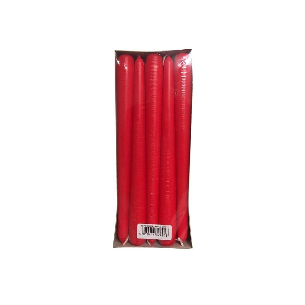 (One Size, Red) Prices Dinner Candles (Pack of 10)-image-OPC-P5NHBTQ-NEW