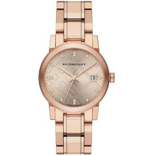 Burberry Womens The City Watch Bu9126 Rose Gold Metal Strap- Uk Seller
