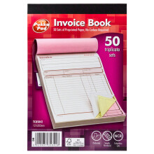 Invoice Book NCR, 50 Triplicate Sets Carbonless 137x203mm(Pack of 1)