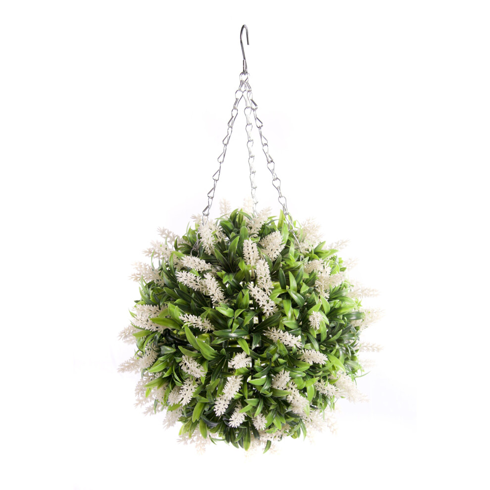 (30cm, White) Best Artificial Lavender Flower Hanging Ball