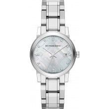 Neue Burberry Damen Die Stadt Uhr BU9125 Silber Zifferblatt Silber Metallband