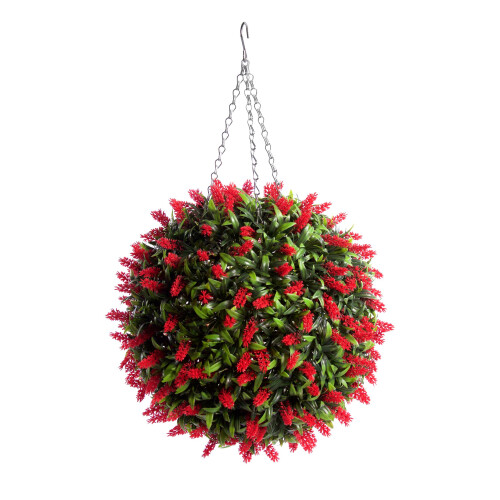 (40cm, Red) Best Artificial Lavender Flower Hanging Ball