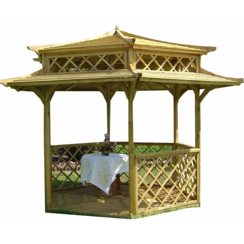 Checo Japanese Pagoda Style Hexagonal Wooden Gazebo | 2.5m Diameter on ...