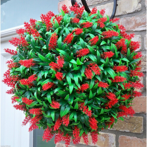 (40cm, Red) Best Artificial Lavender Flower Hanging Ball 2